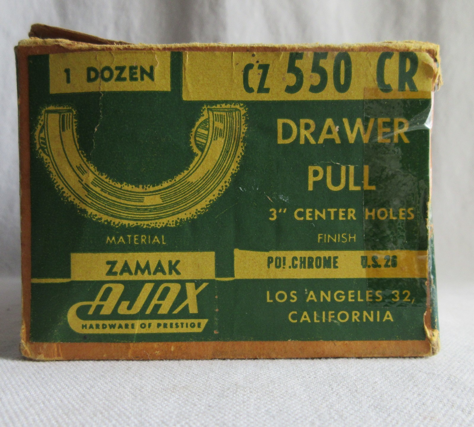NOS Ajax Chrome Drawer Pull 3 5/8″ Half Circle Lot of 4 Midcentury Atomic Age