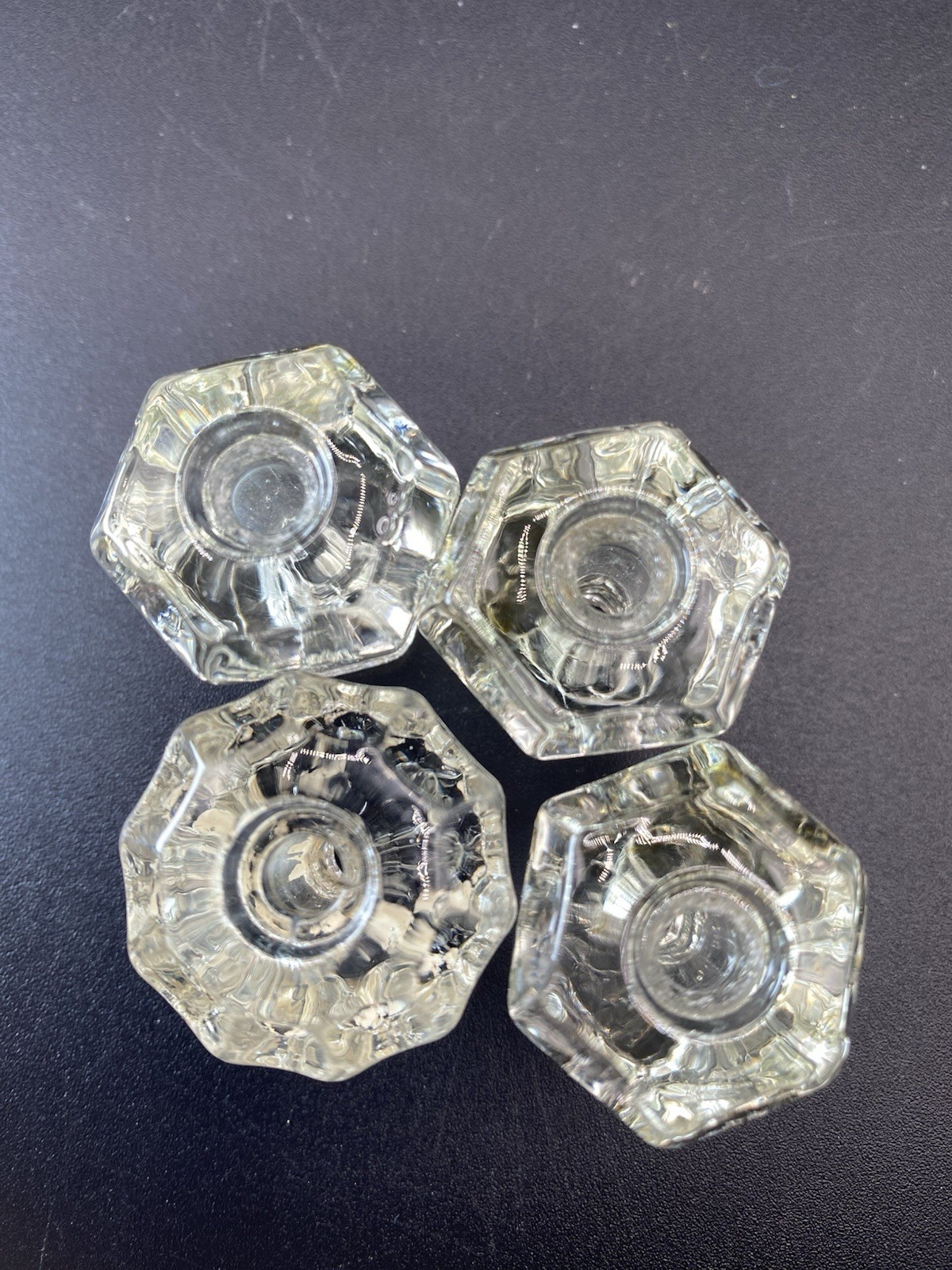 Vintage Clear Glass Drawer Pulls/Cabinet Knobs Set of 7 1 & 1.5”