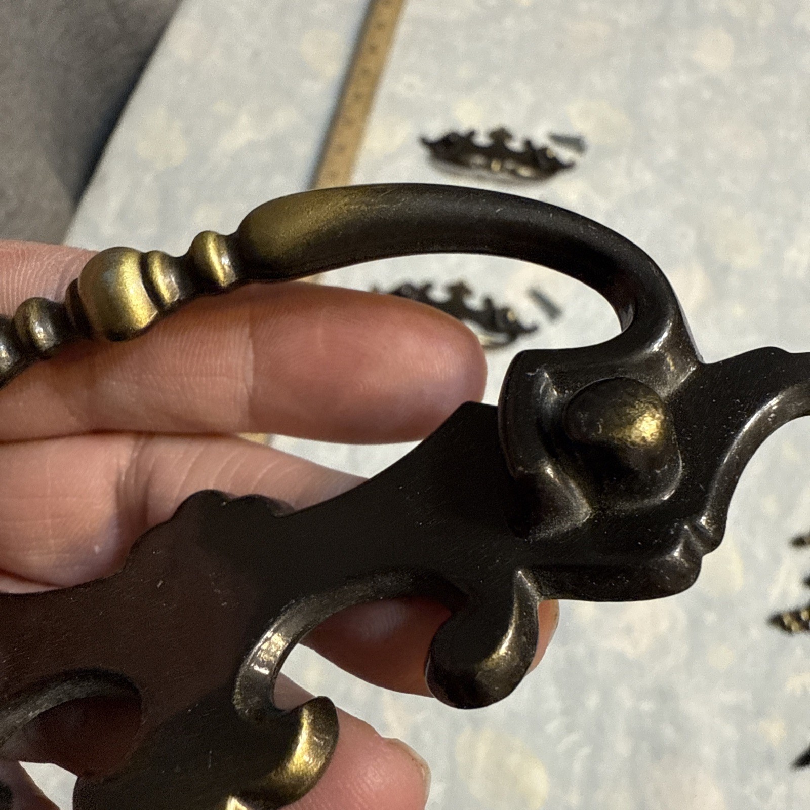 3 Vintage Amerock 152-1 Batwing Drawer Pull Handles 4.75” Long