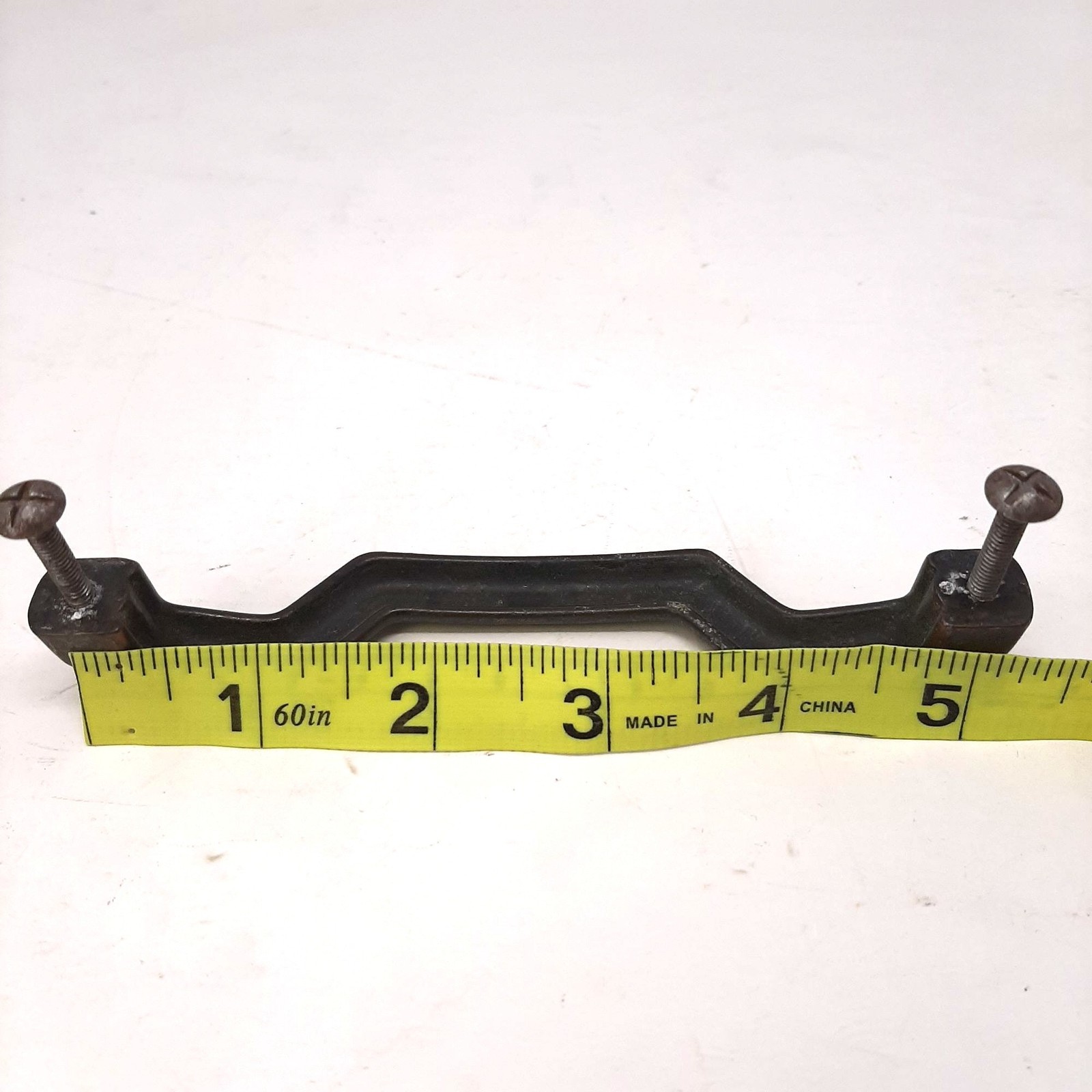 Vintage Geometric MCM Drawer Pulls 5 1/2 In Handles Copper Color Set of 5