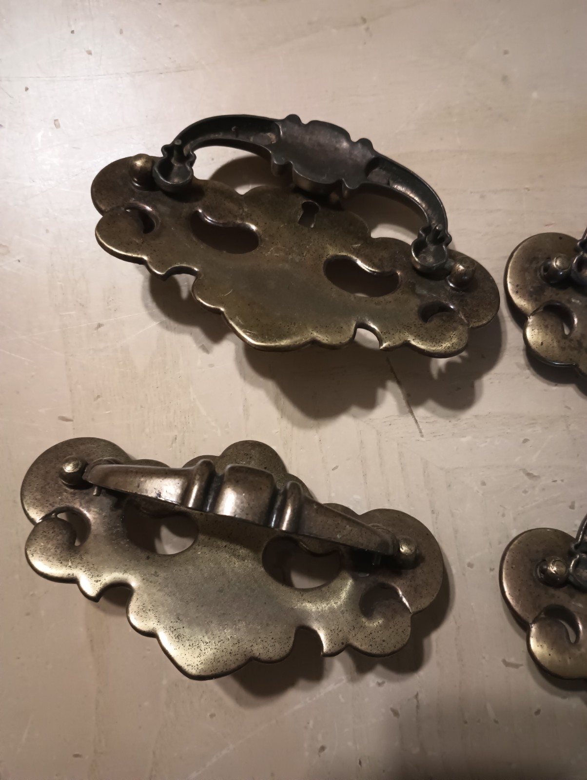 Vintage Metal Batwing Chippendale Drawer/ Bail Pulls DIY Rehab Project Furniture