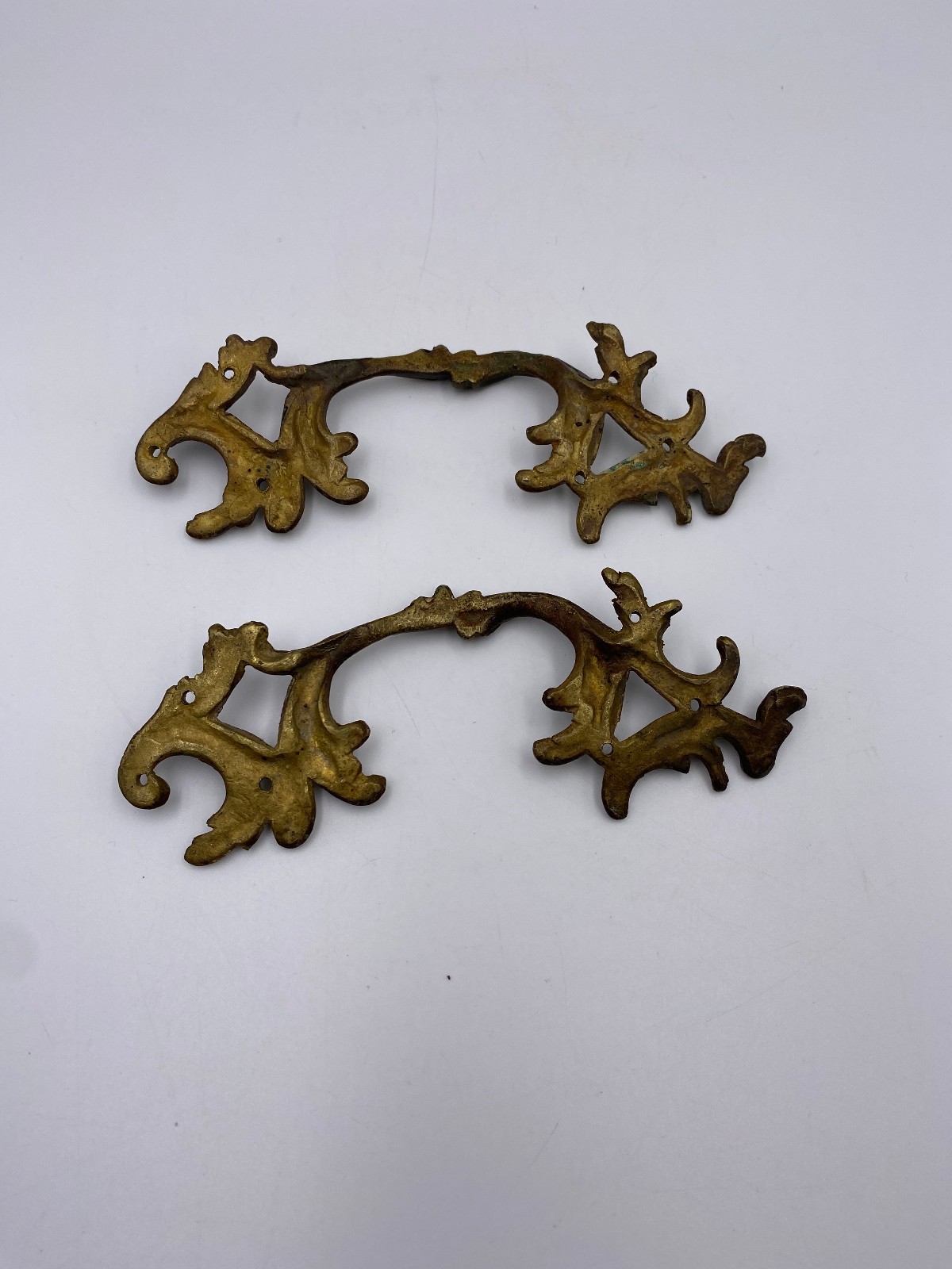 Lot of 2 French Vintage Metal 6″ Drawer Pulls