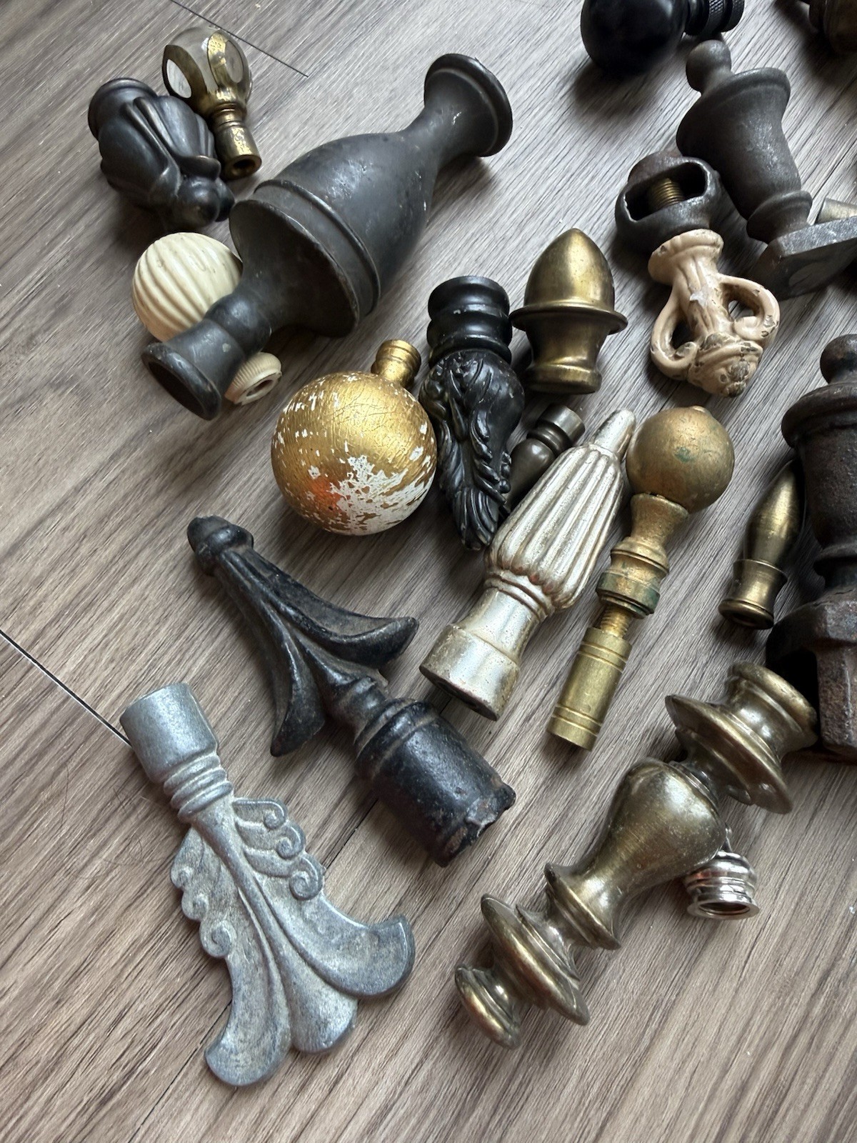 Lot of Vintage & Antique Finials & Hardware, and Collectibles