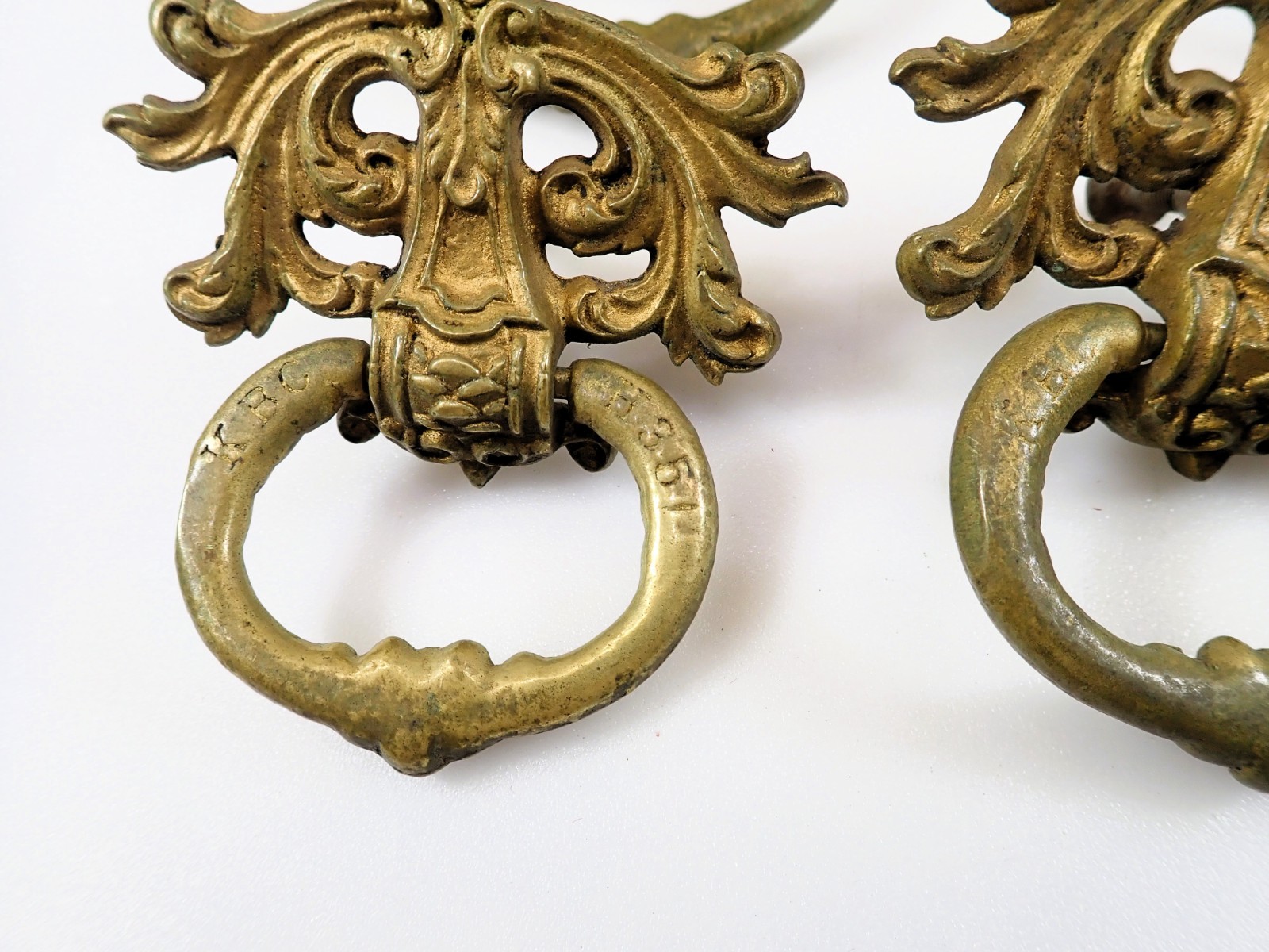 Vintage Keeler Brass Co KBC Ornate Drawer Pulls Lot of 5 Louis XVI Rococo