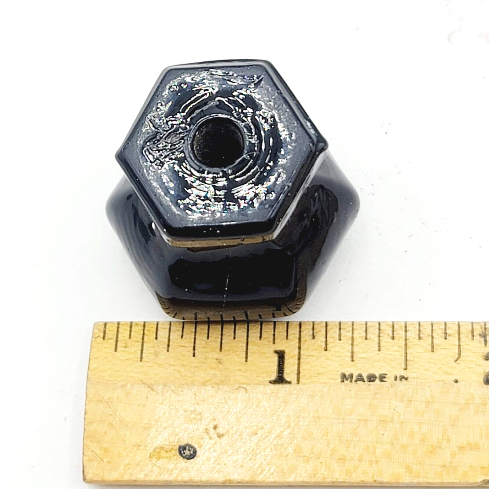 Vintage Black Glass Drawer Pulls SINGLE Reclaimed Salvaged Hardware