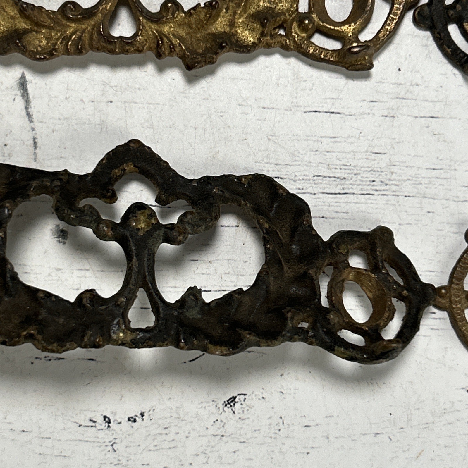 Antique Victorian Drawer Pull Backplates Lot 1890s Ornate Rococo French Prov