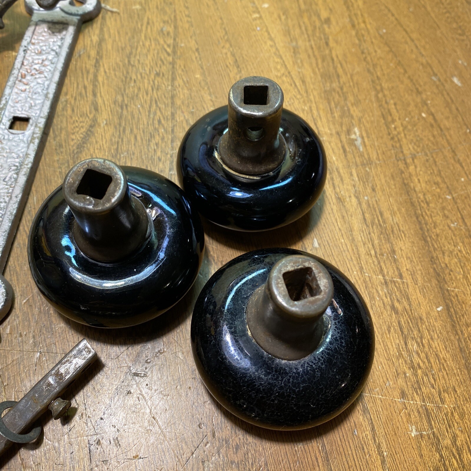 Lot of Antique Vintage Hardware Parts Knobs Assortment & Metal Brass