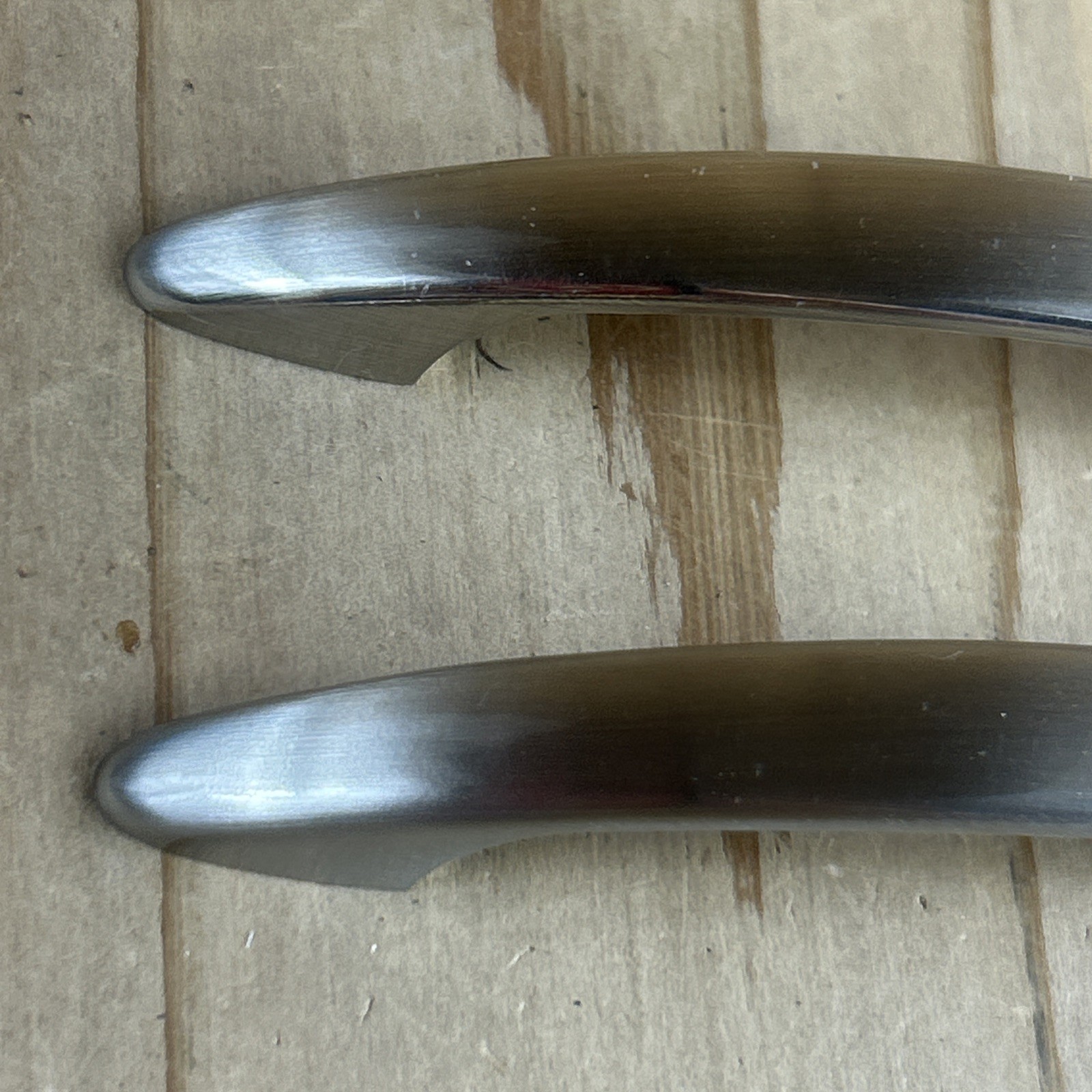 Vintage Drawer Pulls Cabinet Handles Set Of 2 Stainless Classic Curve NOS