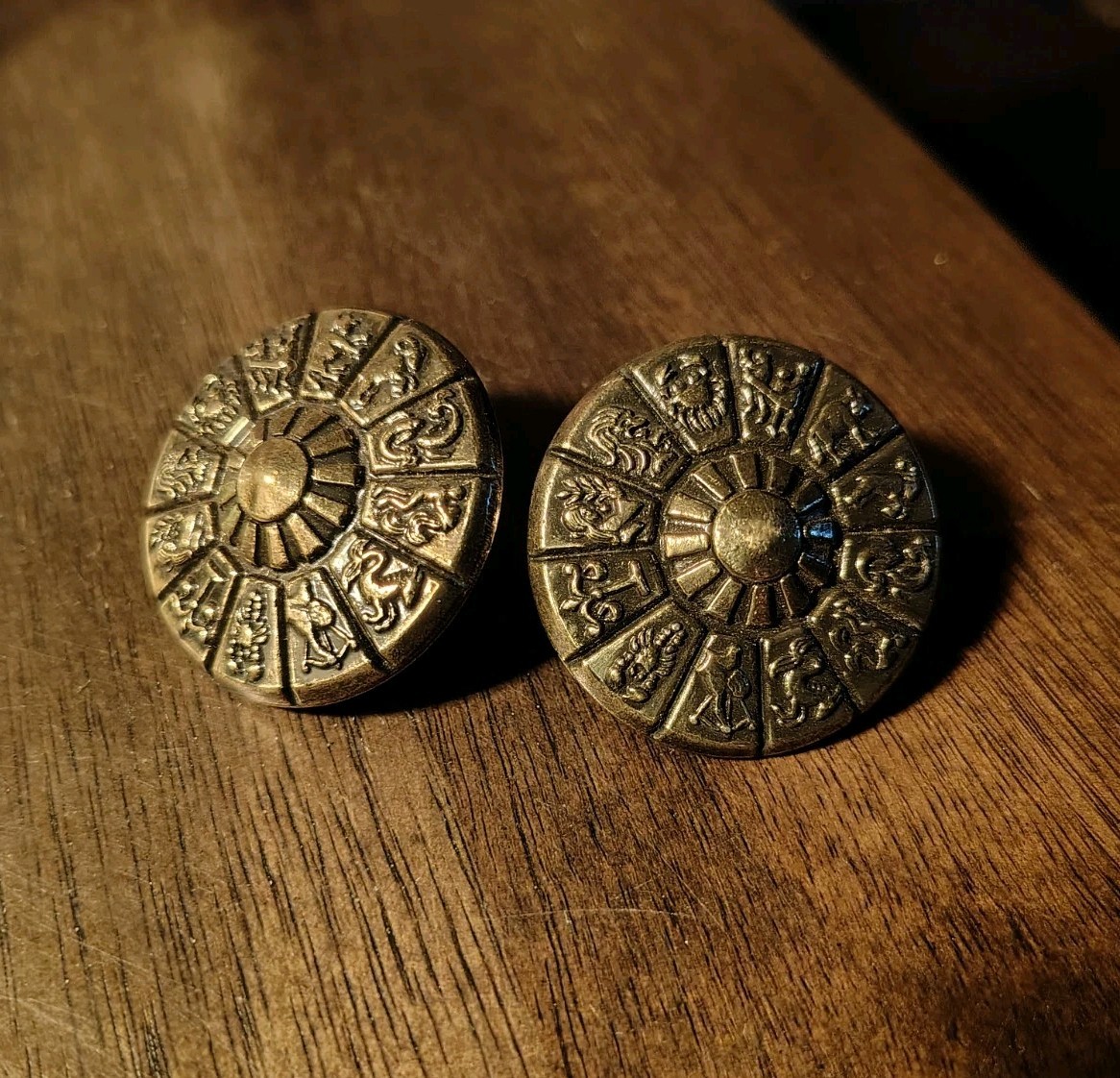 2 1-1/2in. Ajax Zodiac Knob Brass Vintage Mid Century Dresser Drawer Pull MCM