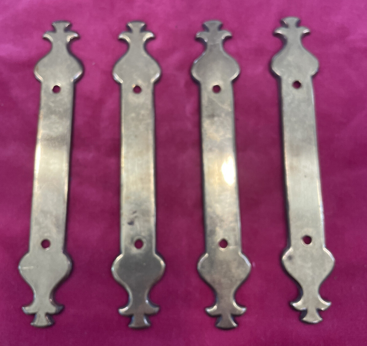 Lot Of 4 Furniture Brass Plates Back Plate