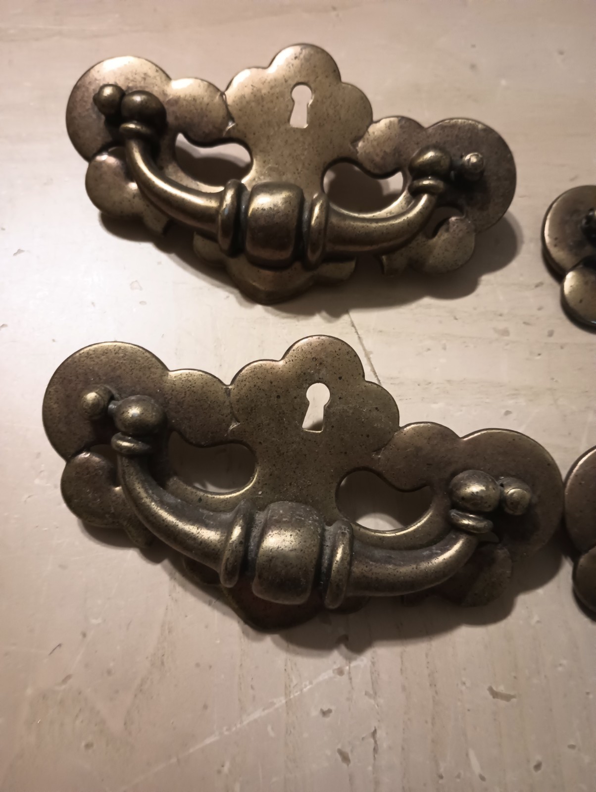 Vintage Metal Batwing Chippendale Drawer/ Bail Pulls DIY Rehab Project Furniture
