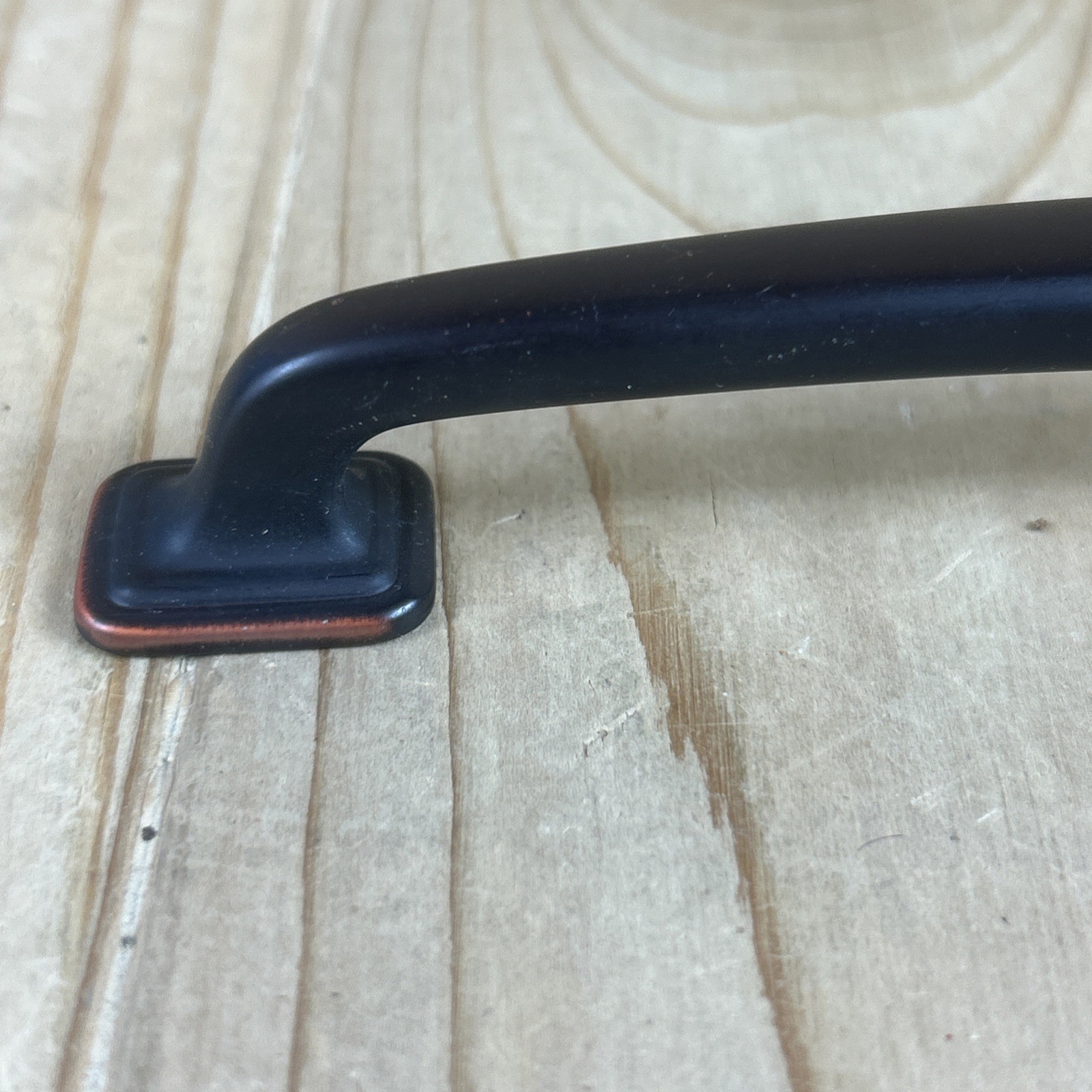 Vintage Drawer Pull Cabinet Handle One Piece Black Brass 6 x 3/4 Inch