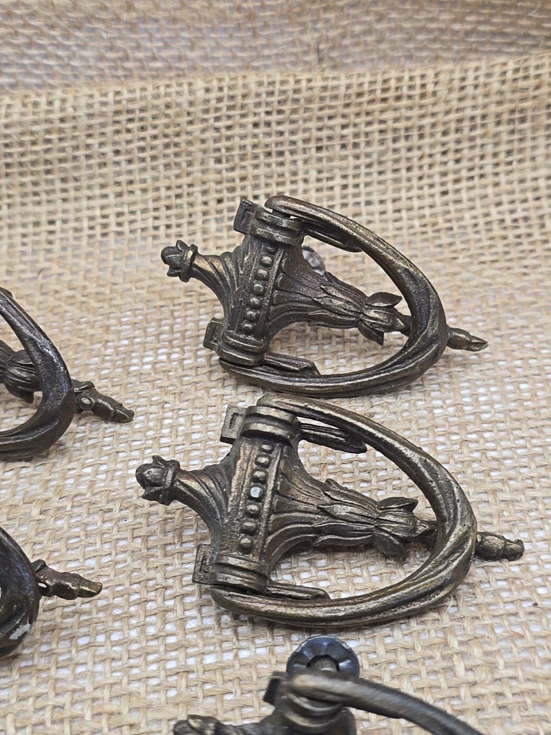 7 Vintage Brass Door Knocker Drawer Pulls Cabinet Handles