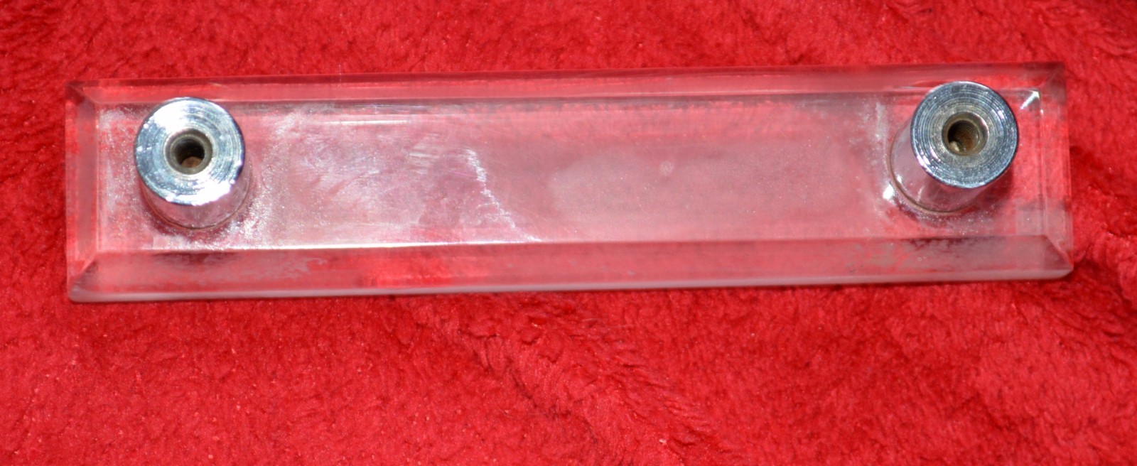 Set of 3 Lucite Drawer Pulls 4.75″ long rectangular knobs Lot