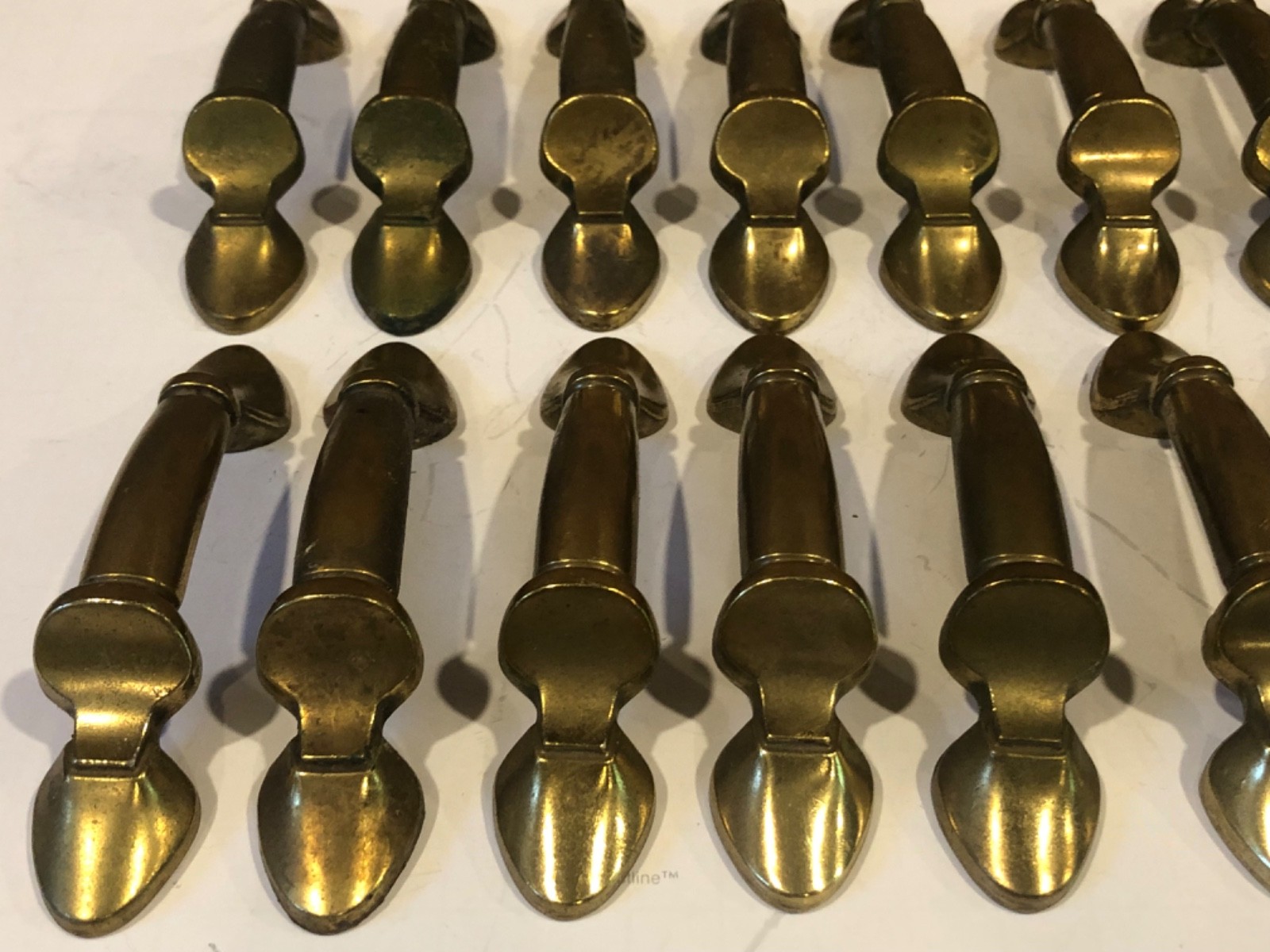 Vintage Brass Drawer Pulls Handles Knobs Cabinet Lot of 35