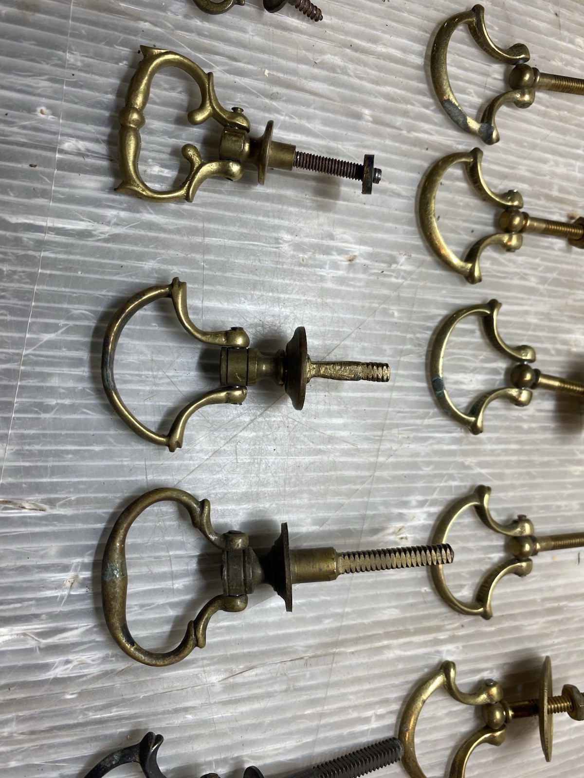 Vintage Lot Of 14 Drop Pulls Various Styles And Sizes