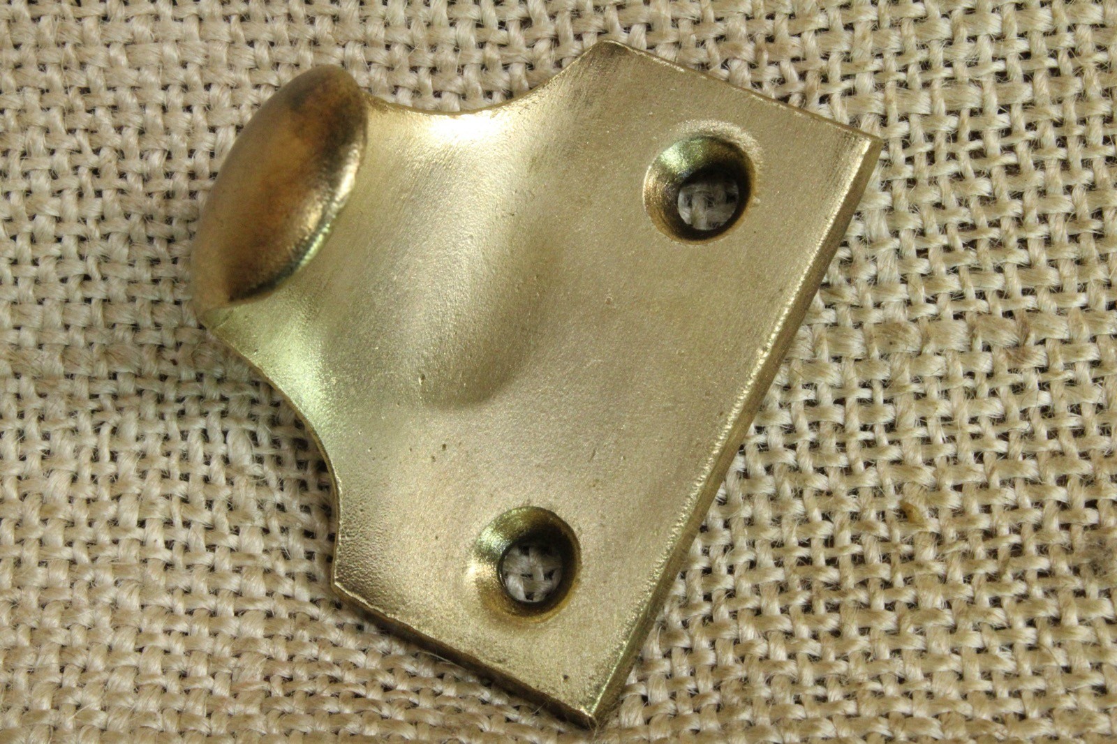 Old Window Sash Lift 1 5/8″ Drawer Pull Handle Heavy Cast Satin Brass Smooth