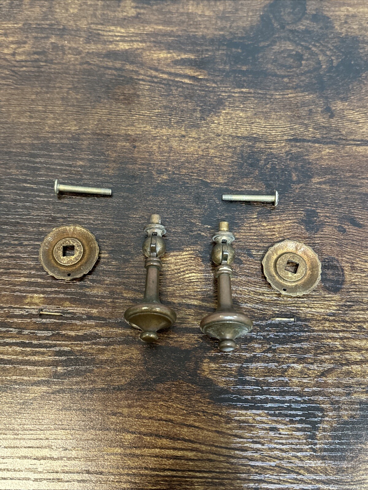 Drexel Esperanto Drawer Pulls (2) Teardrop Dresser Nightstand Backplate Vintage