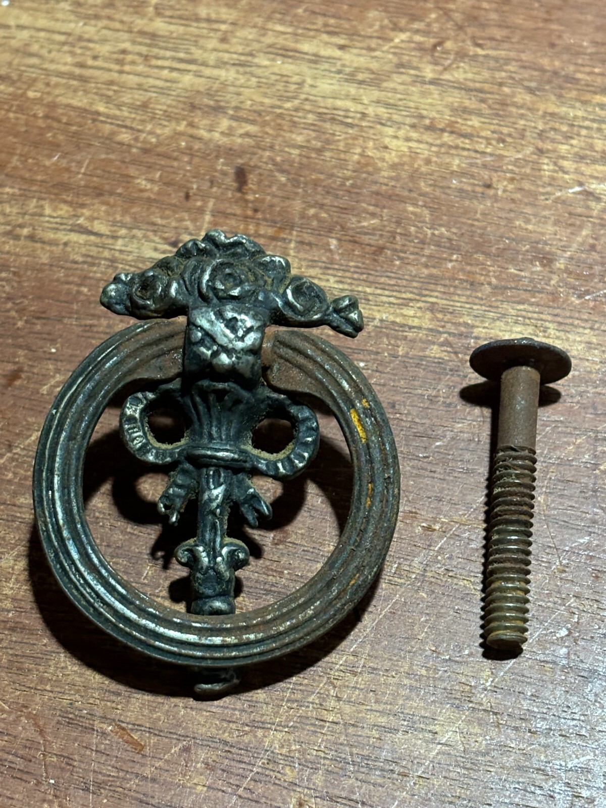 Vintage Ornate Drawer Ring Pull Drop Bail