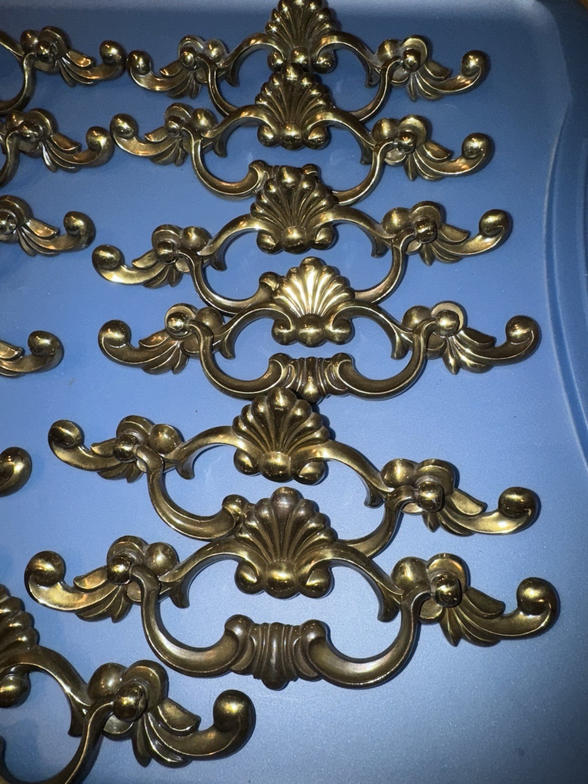 Lot of 13 Vintage Keeler Brass Co. KBC Brass Dresser Furniture Drawer Pulls