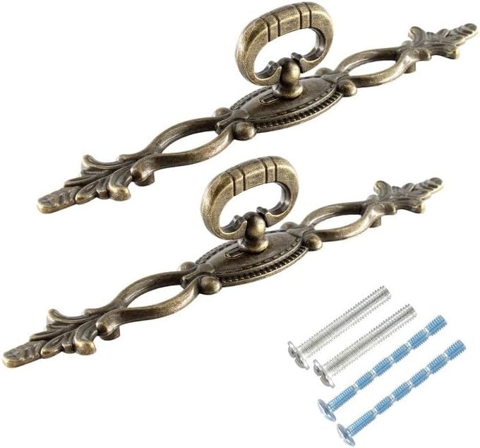 2PCS 6.3”/160mm Antique Cabinet Drawer Pulls, Vintage Style Bronze Cabinet Ha…