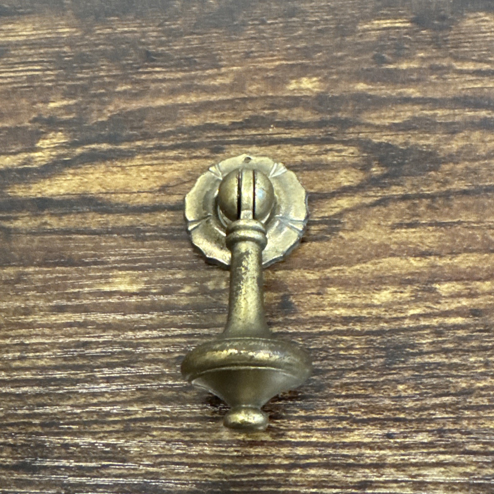 Drexel Esperanto Drawer Pull Teardrop Brass Dresser Handle Backplate Vintage MCM