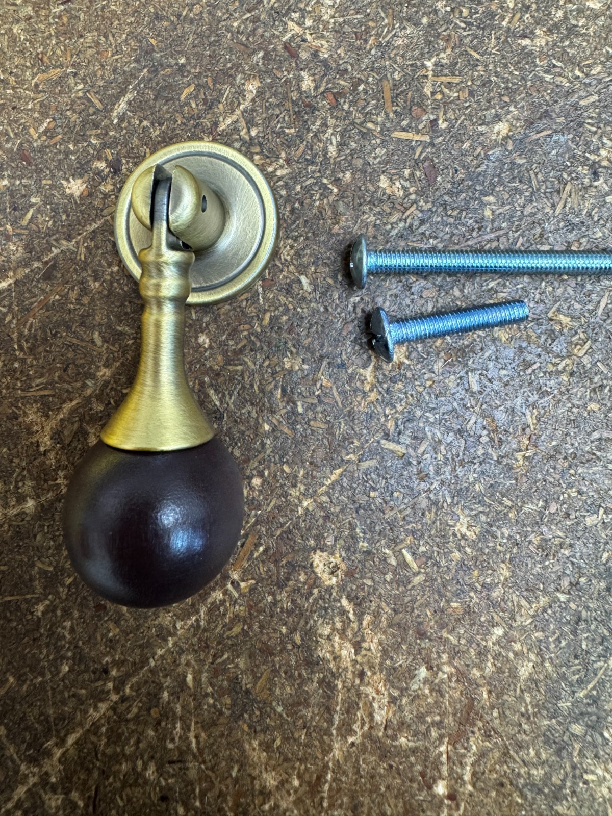 Teardrop Ball Drawer Door Pull Knob Eastlake Wood ANTQ-Brass Furniture Hardware