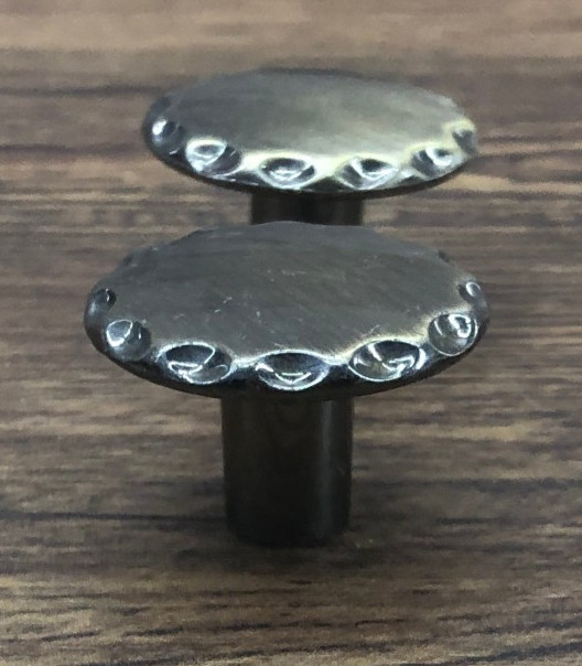 Vintage Drawer Cabinet Pull Round Scalloped Edge #048