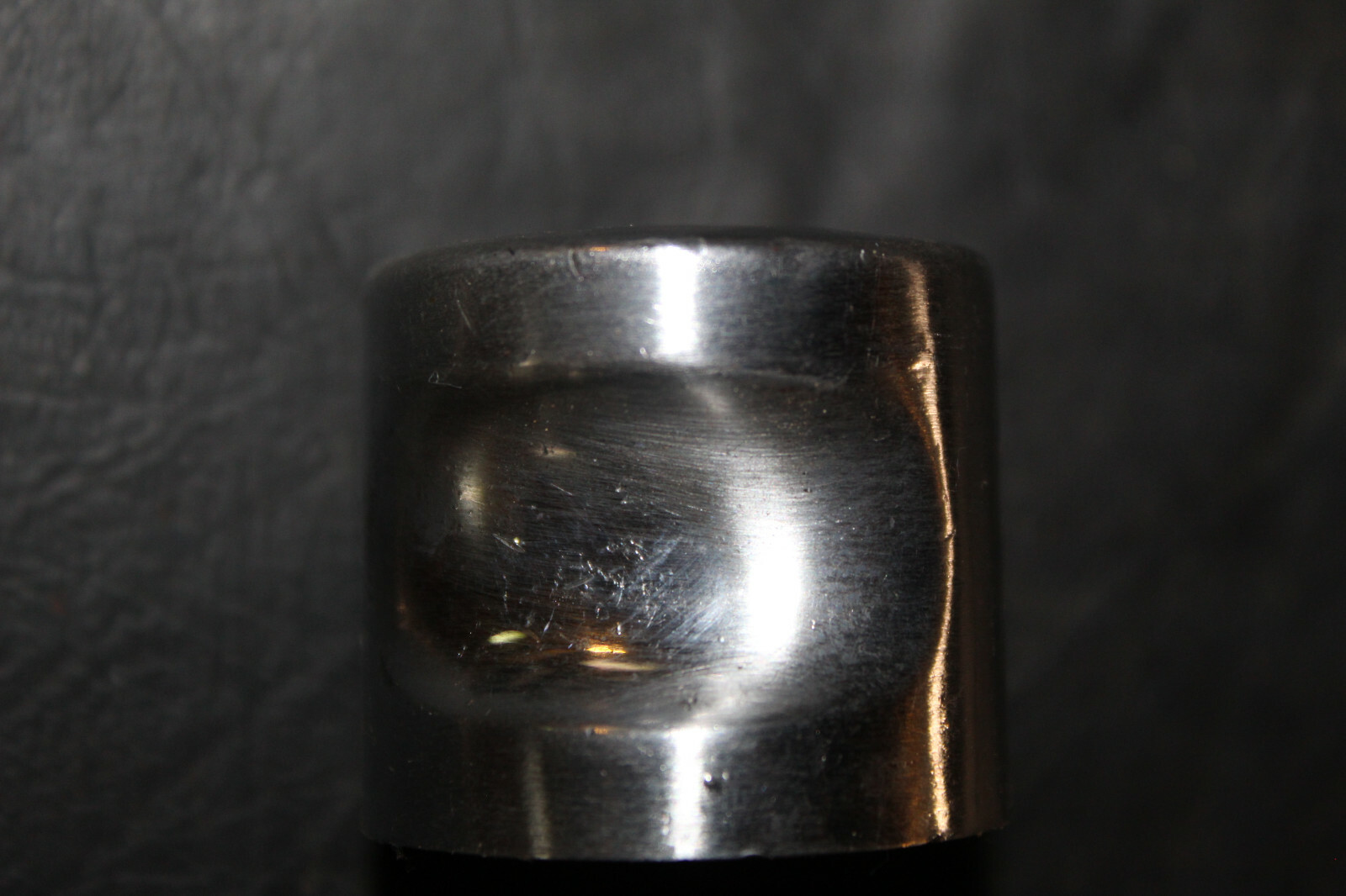 Brushed Aluminum (Stainless? Nickel?) 1-1/4″ cabinet drawer Pull/Knob I-9