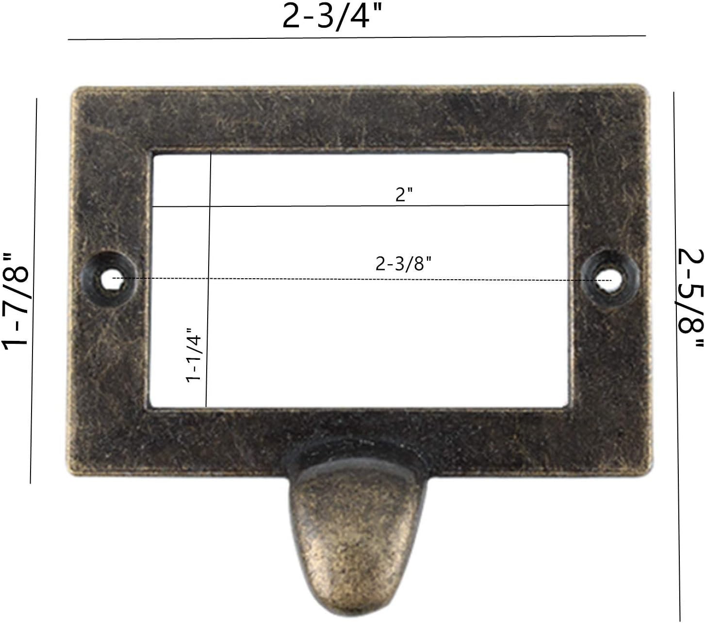 8-Pack Zinc Alloy Antique Bronze Label Frame Drawer Pulls -Vintage Industrial…