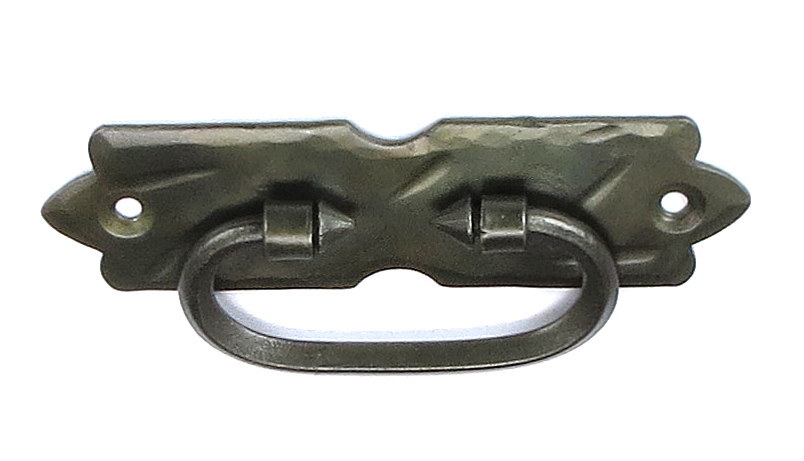 Cabinet Backplate Handle Wrought Iron Drawer Ring Pull Chest Antique Dresser