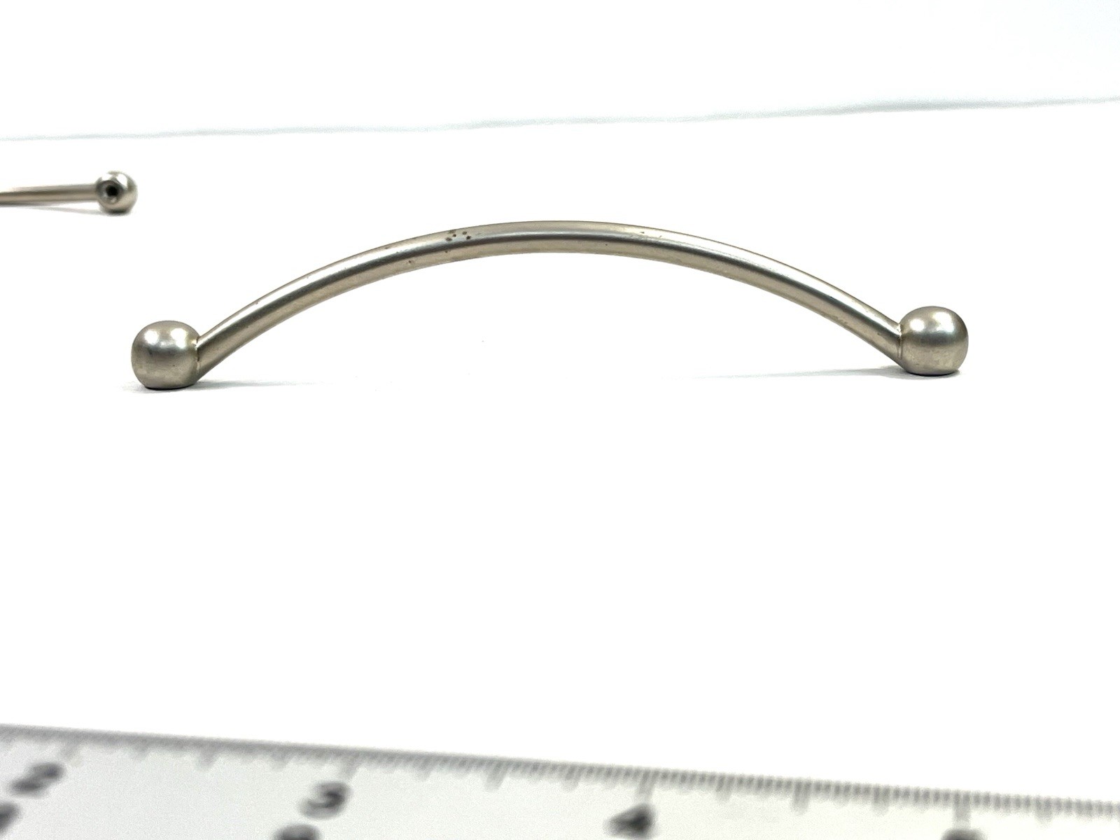 KBC MINIMALIST Vintage Nickel Drawer Pull Fixed Handle MCM 5″ OCB lot#1870