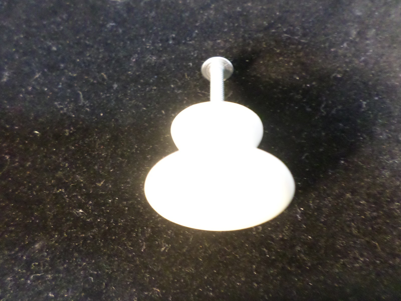 8pc Mid-Century Round White Porcelain Drawer Pulls w/Screws
