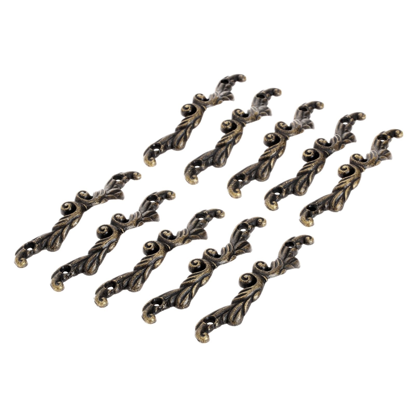 Drawer Pull 10 Pack Zinc Alloy Antique Brass Vintage Decorative 75mm Jewelry Box