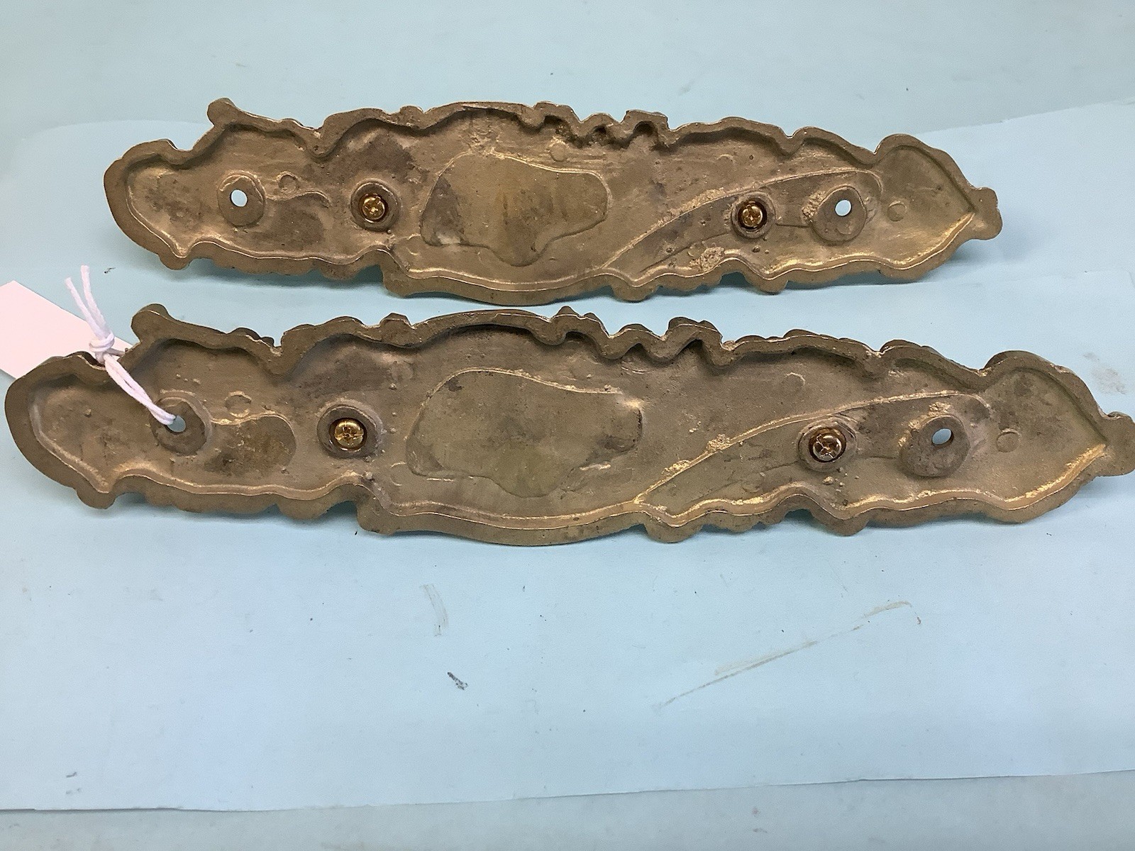 Pair Brass Door Pulls/Handle 9 3/8” L by 2 1/8”W