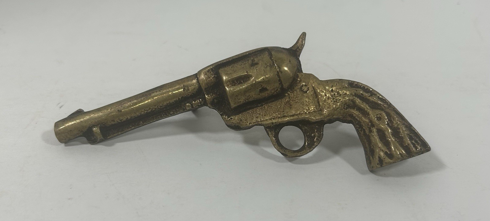 Metal Drawer Pull Handle Western Cowboy Gun Knob Brass Look Finish