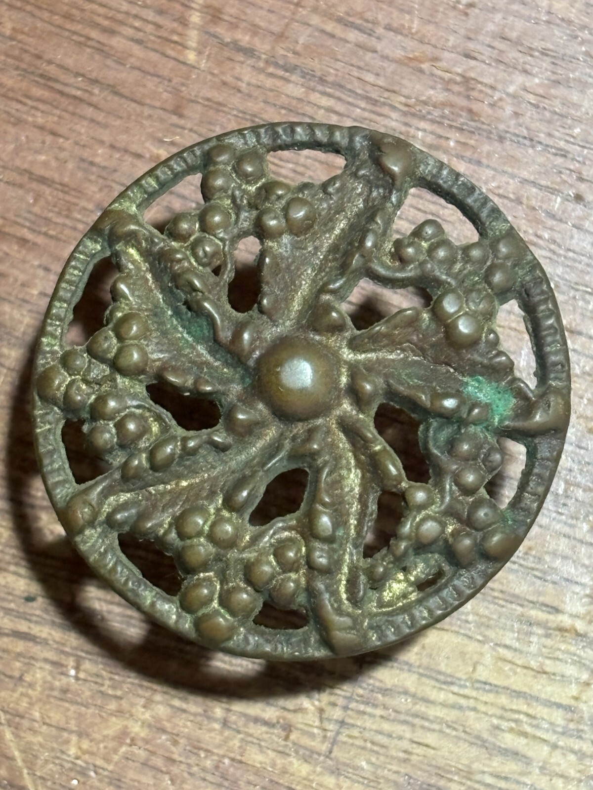 Vintage Antique Ornate Round Cabinet Knob Drawer Pull 1 1/2 inch