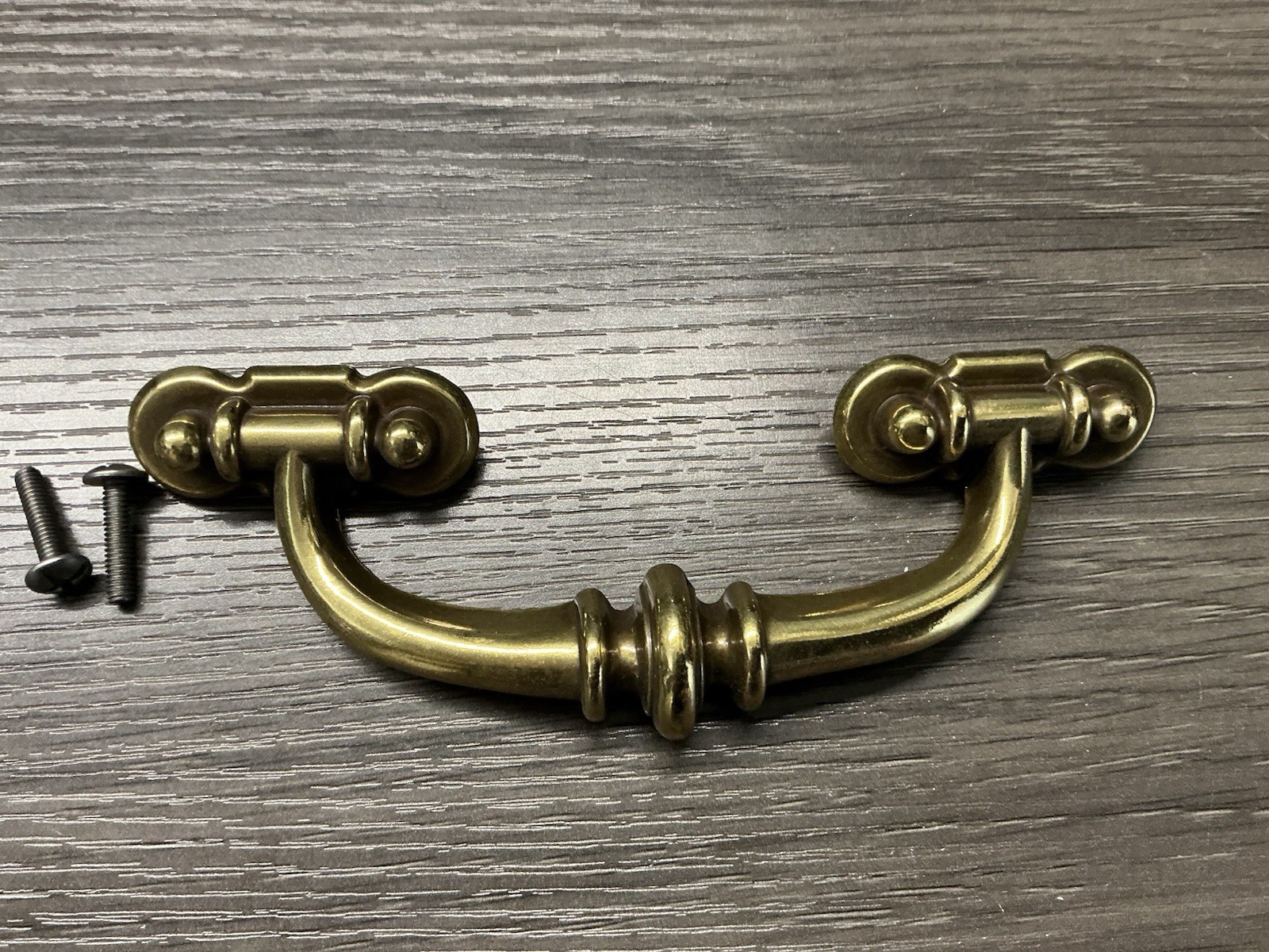 1 Vintage MCM Keeler Belwith Brass Cabinet Drawer Handle Pull (136)
