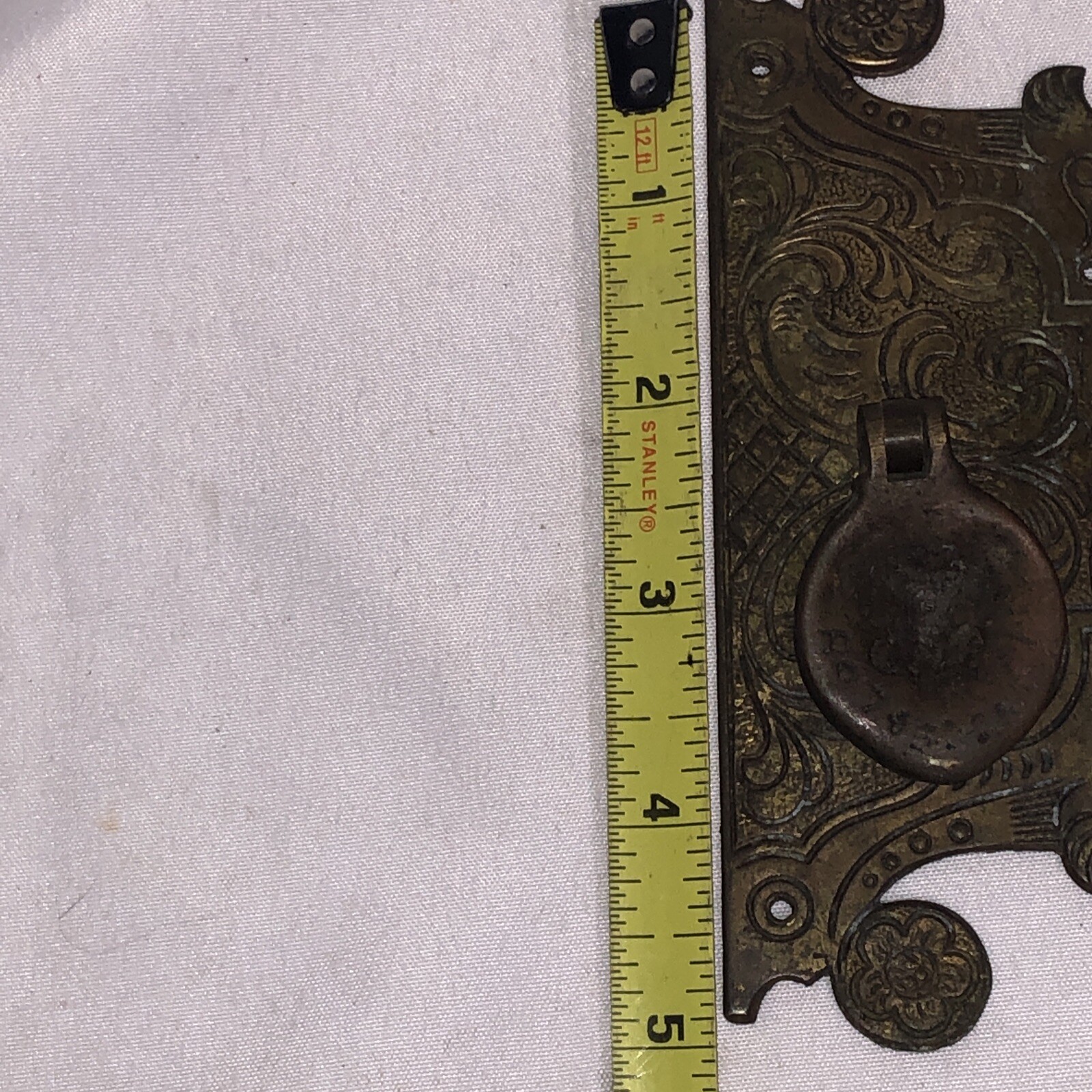 Antique English Brass Drawer Pull Crofts & Assinder /u5a