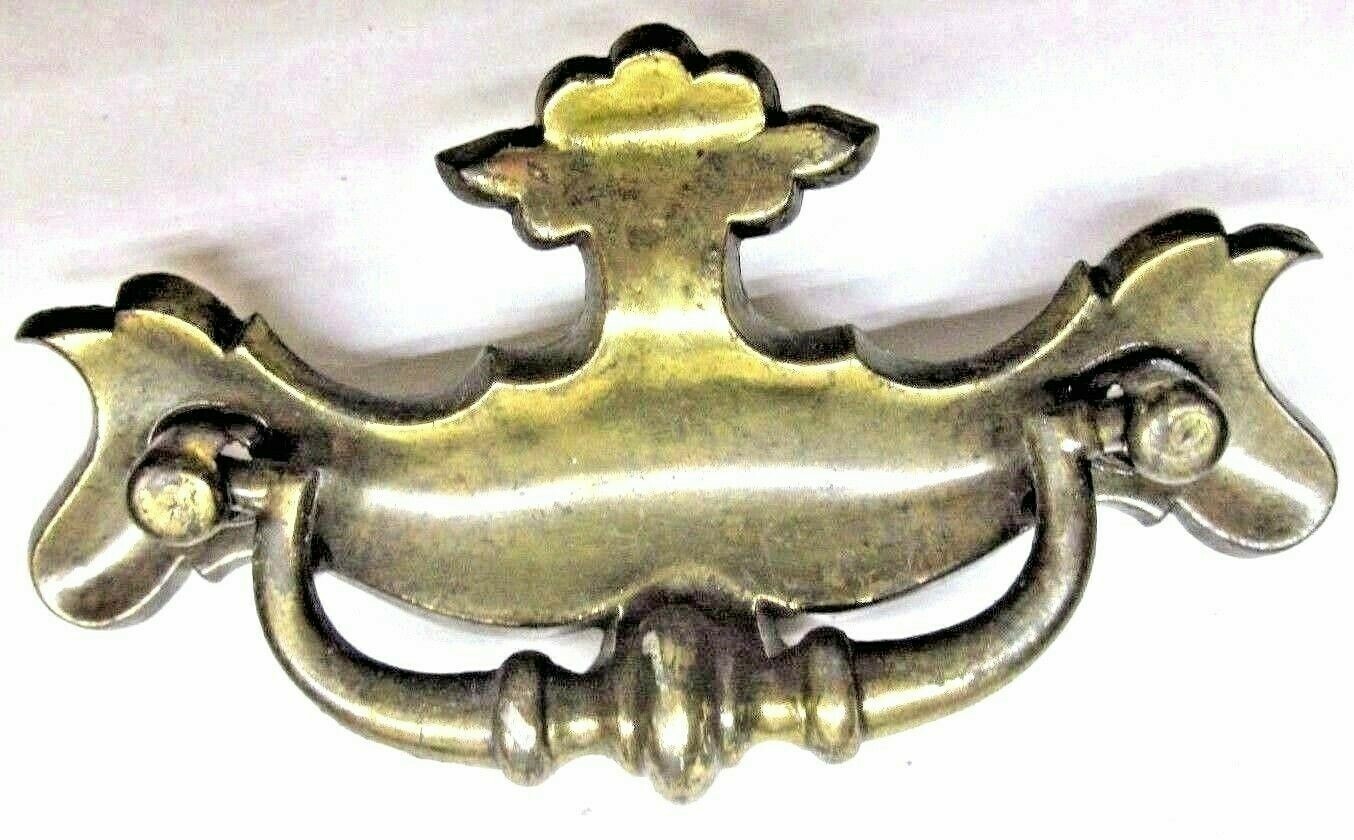 BPC 2308 Drawer 1900s Drop Bail Pull Handle Dark Brass 2-1/4″ Centers 1 Antique