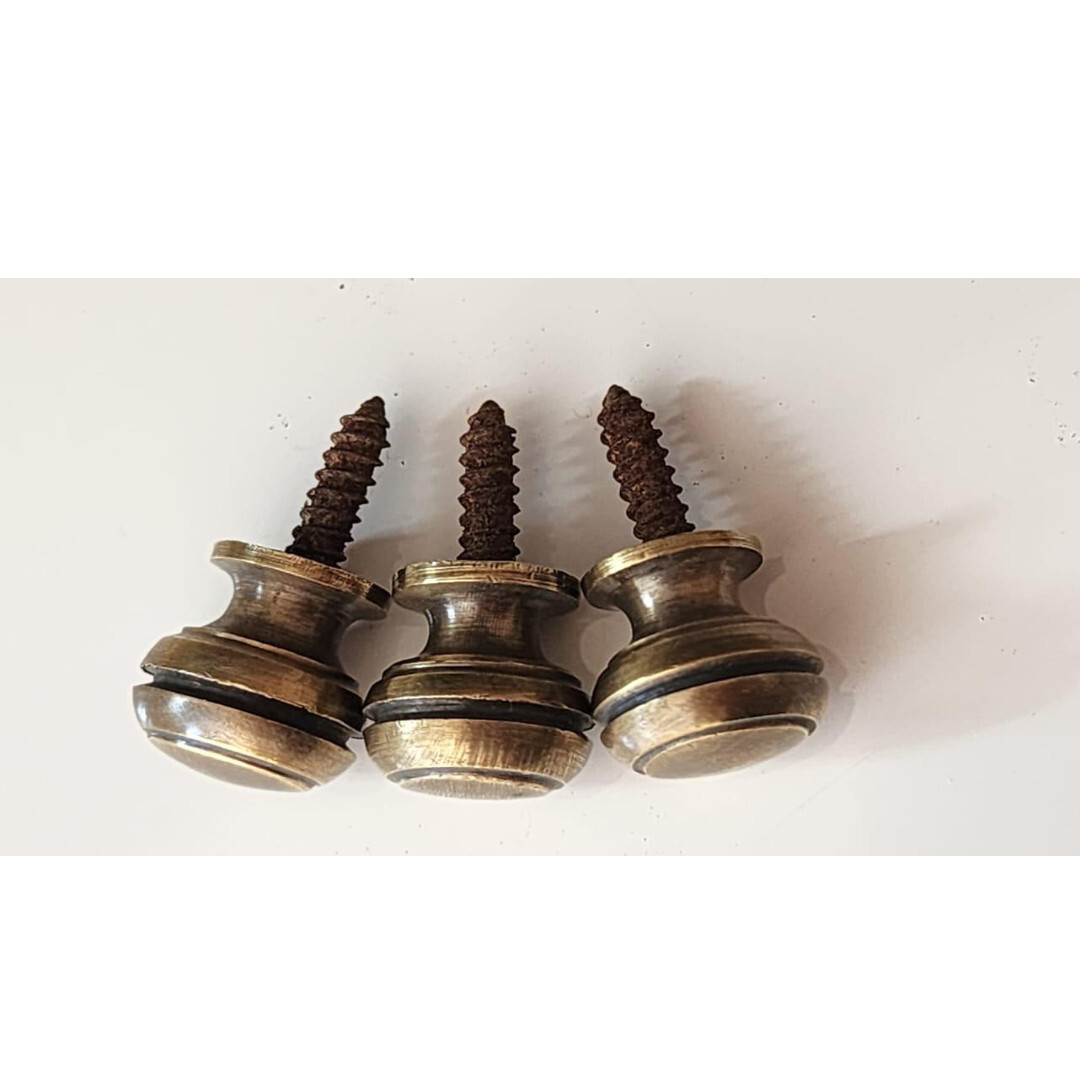 2 Solid Brass SMALL Stacking Barrister Bookcase 7/16″dia Knobs drawer Pulls #KK