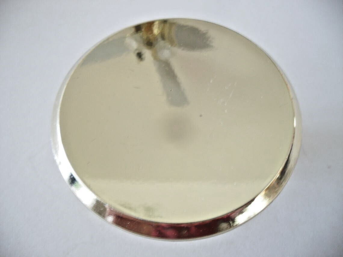 Vintage Nos 2-3/8″ Brass Drawer Knobs Concave Face Cabinet Door Pull Ajax