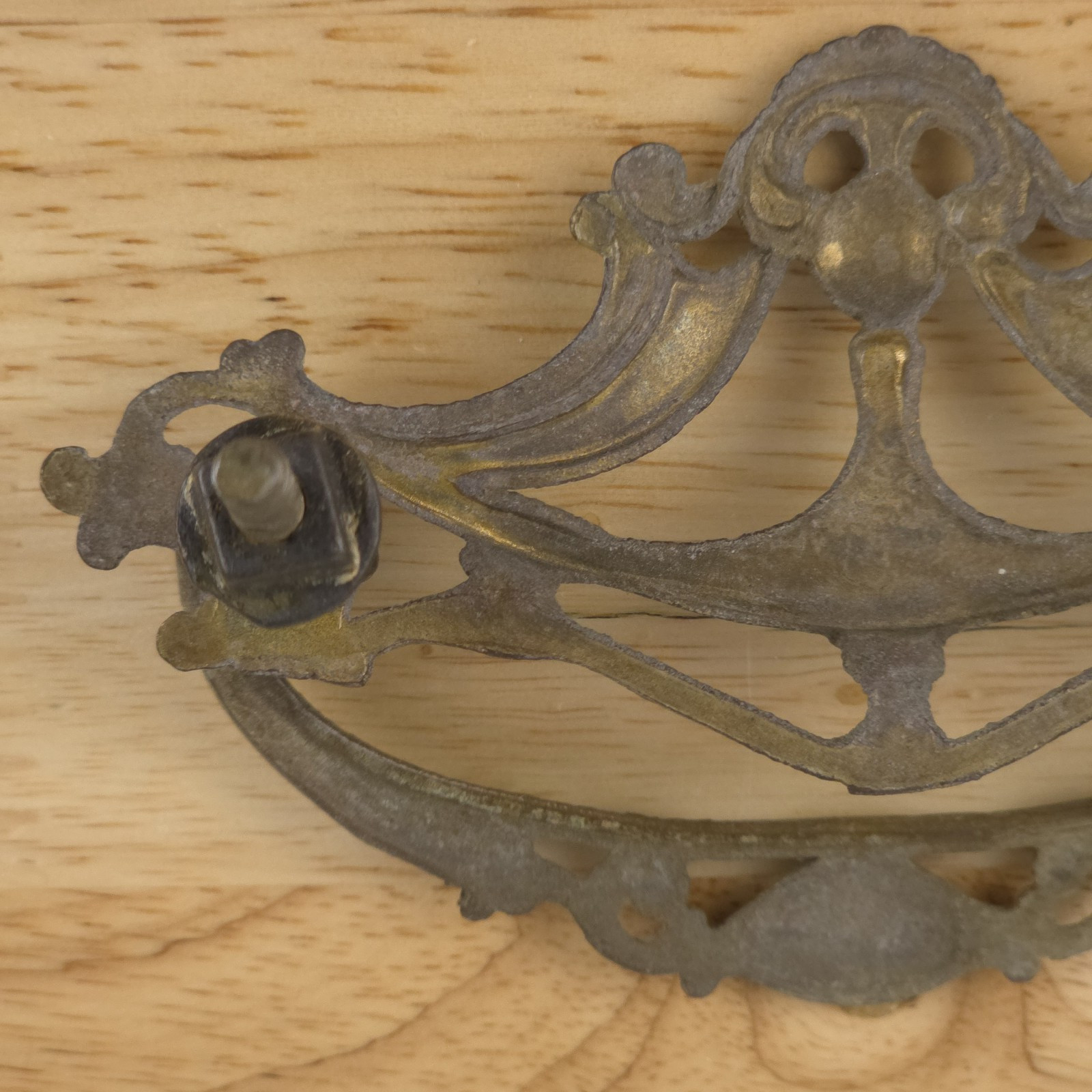 Vintage Brass Drop Bail Handle Drawer Cabinet Pulls Lot of 3 Antique Patina