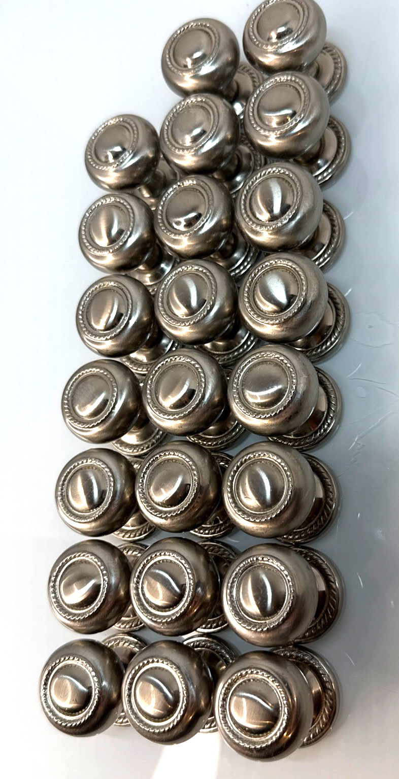 Vintage Cabinet Knobs Lot of 23 Rope Edge Drawer Pulls w/ Backplates