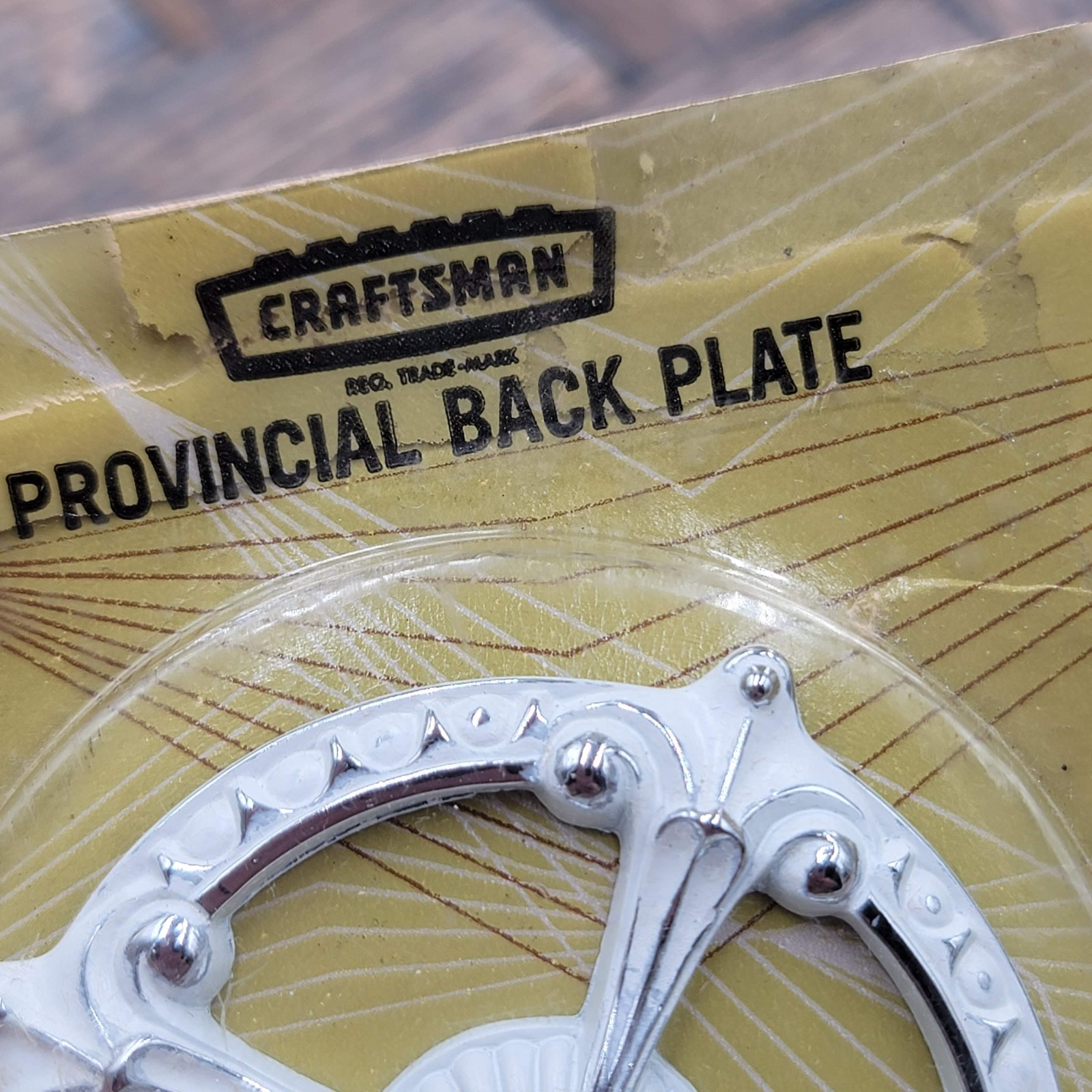 Vintage Provincial Back Plate New Old Stock Craftsman White