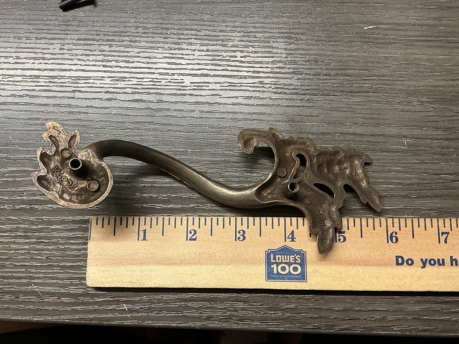 1 Vintage Keeler French Provincial Drawer Handle Pull Brass Leaf Cabinet (168