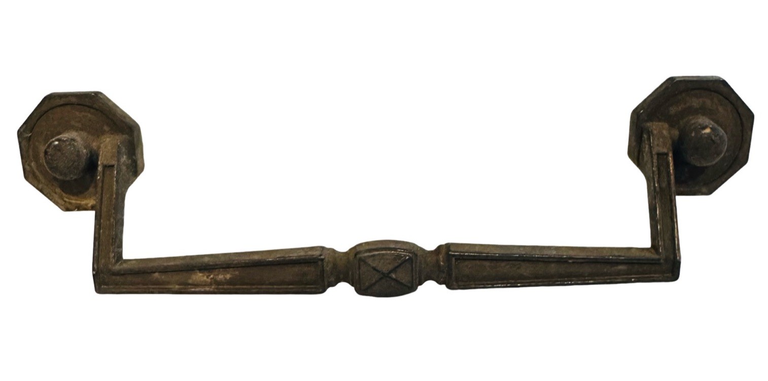 Depression Era Dresser Drawer Pull 5.5” Hexagon Mounts Original Flathead Screws