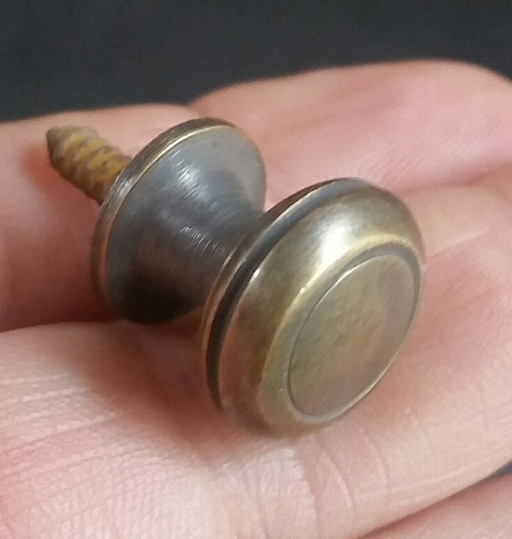 12 x #K18 solid brass small 5/8″ round knob with screws in base