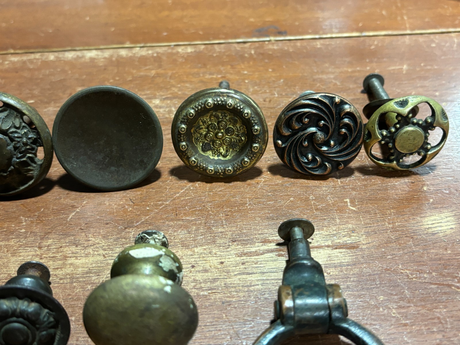 Lot of 13 Mixed Vintage Drawer/Cabinet Pulls Various Sizes