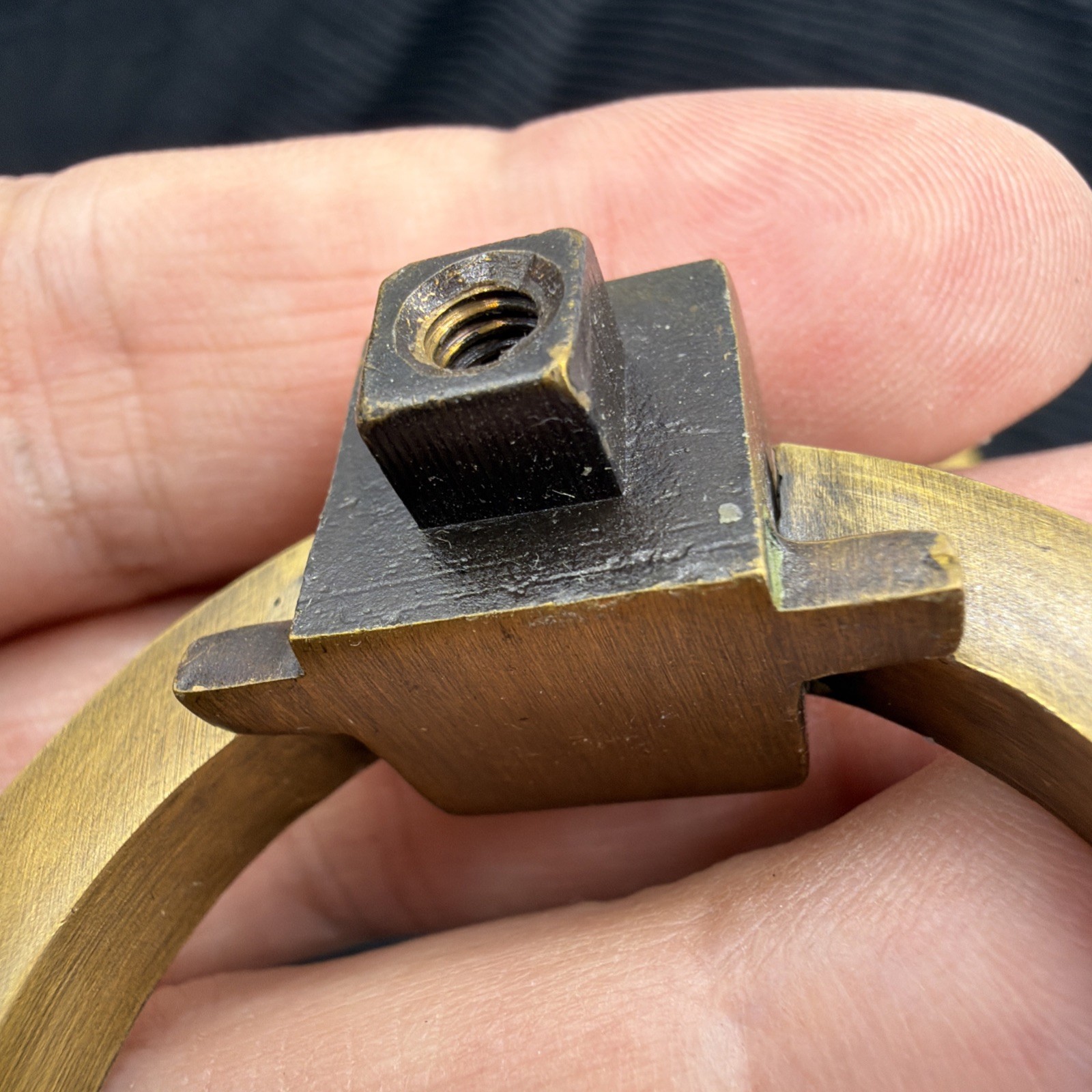 Set Of 6 Brass Plated Zinc Alloy? Ring Drawer Pulls Modern